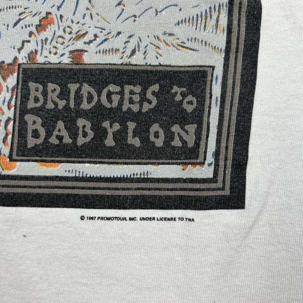 Vintage 90s Rolling Stones Bridges to Babylon Tour T-Shirt Size L Single Stitch - Picture 8 of 12